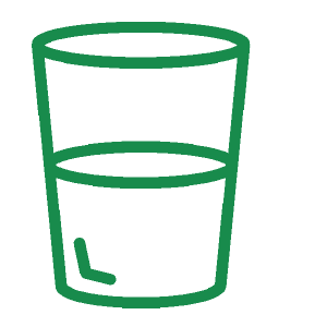 Ein gefülltes Wasserglas