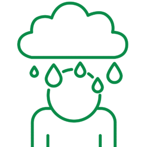 Mögliche Ursache einer Verstopfung: Stilisierte Darstellung des Krankheitsbildes Depression.